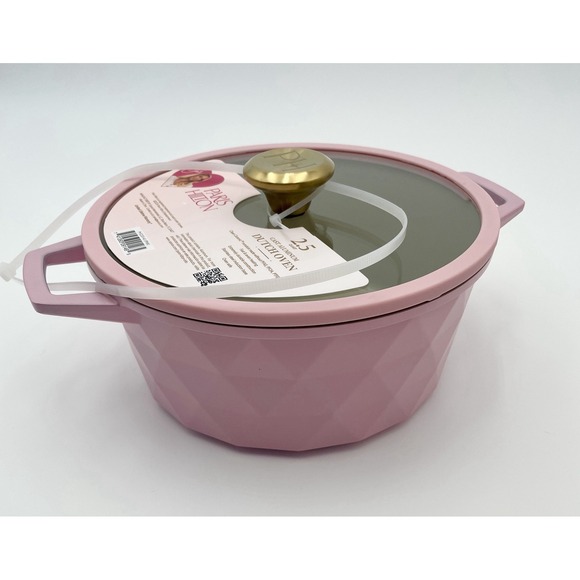 Paris Hilton Pink Quart Cast Aluminum Dutch Oven Pot NWT